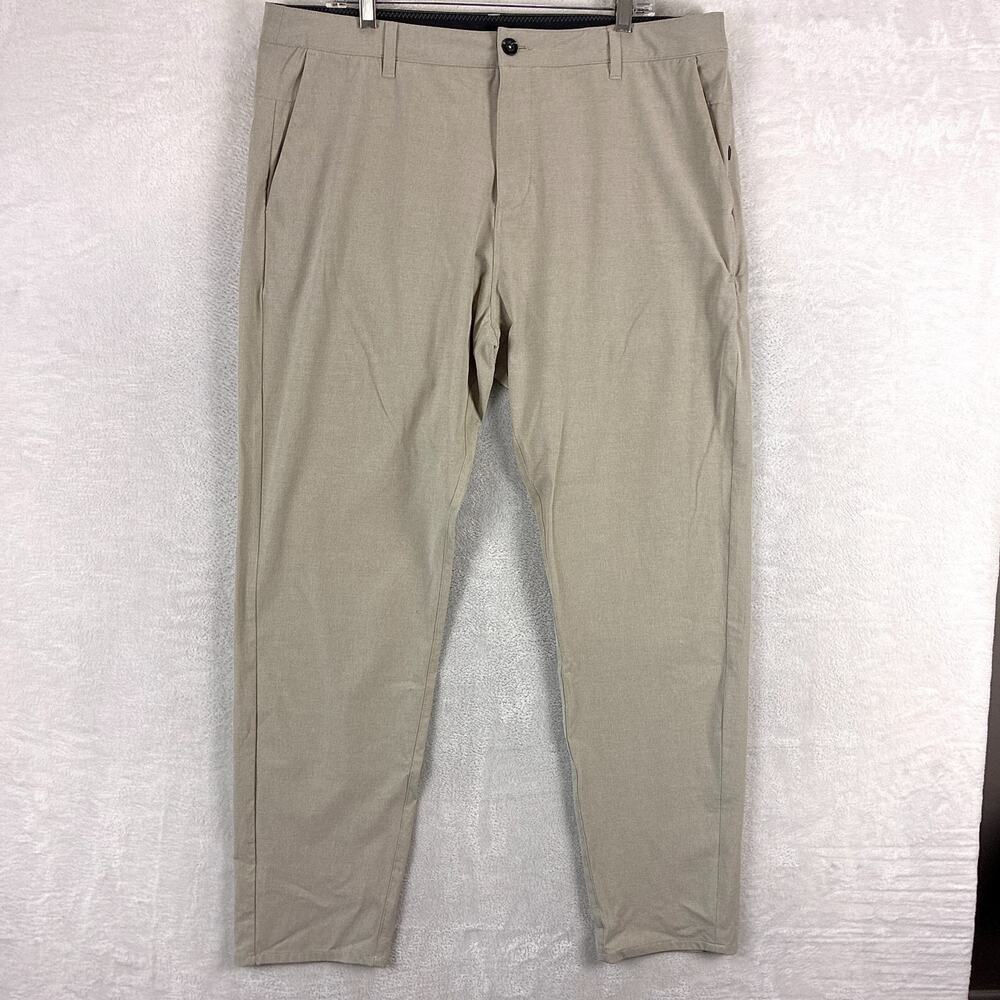 Vuori Pants Mens 38 Beige Aim Chino Performance Preppy Travel Golf Summer